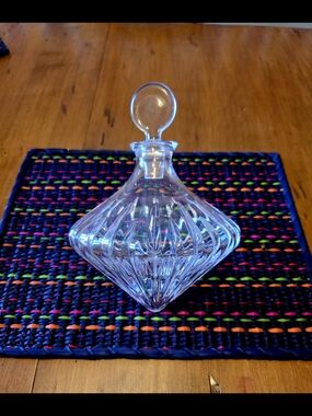 Vintage ASTRAL Heavy Cut Crystal Leaning Decanter
